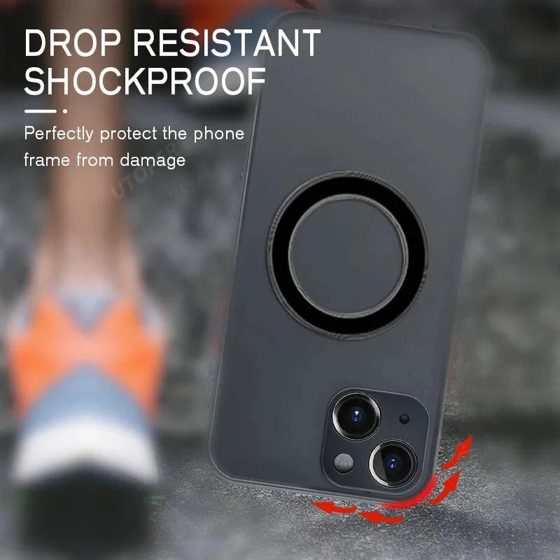 Luxury Armor Matte For Magsafe Magnetic Wireless Charging Case For iPhone 18 17 16 15 14 13 12 11Pro Max Mini Plus