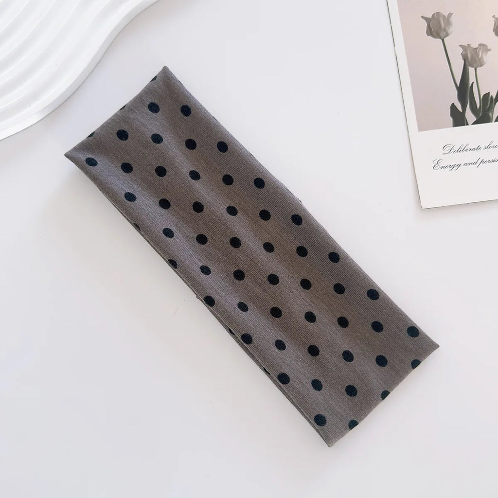 Women's yoga elastic headband with polka dots, autumn fashion makeup headband, hair accessories, sports and fitness headband
