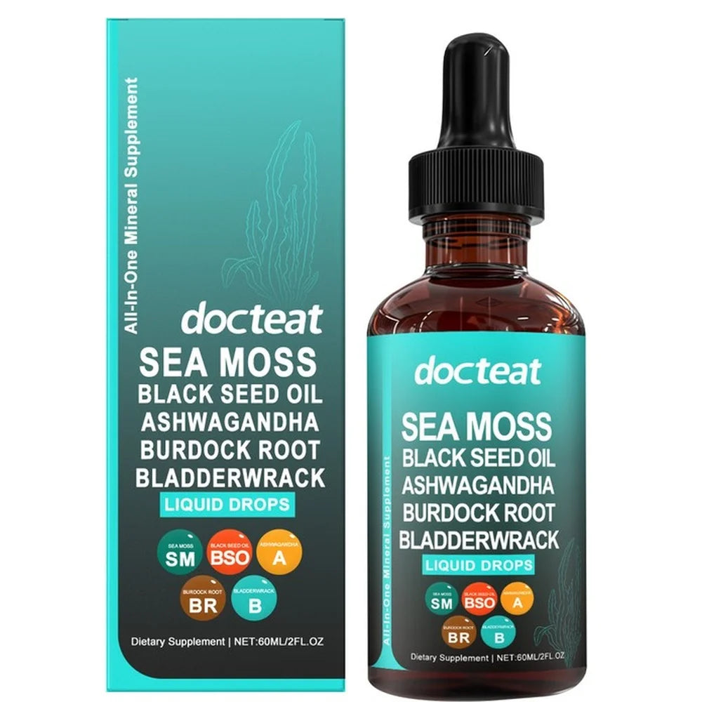 Docteat Sea Moss Liquid Drops 60ML Intestinal Health Digestion Skin Moisture Immune Support Nutritional Supplement