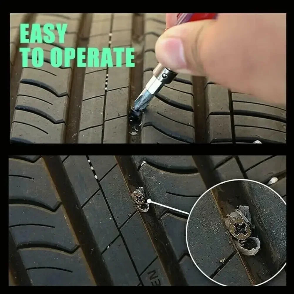 Universal Vacuum Tyre Repair Nail Kit Tubeless Tire Puncture Screw Fix Car Motorcycle ATV Patch Set