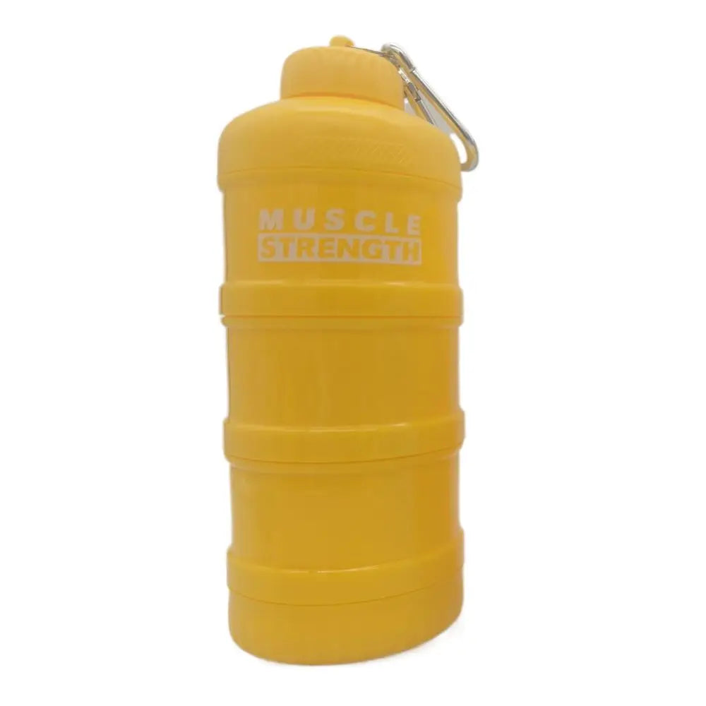 1/2/3-layer Portable Protein Powder Box with Mountaineering Buckle Funnel Powder Box Fitness Supplement Bottle Handle Layered