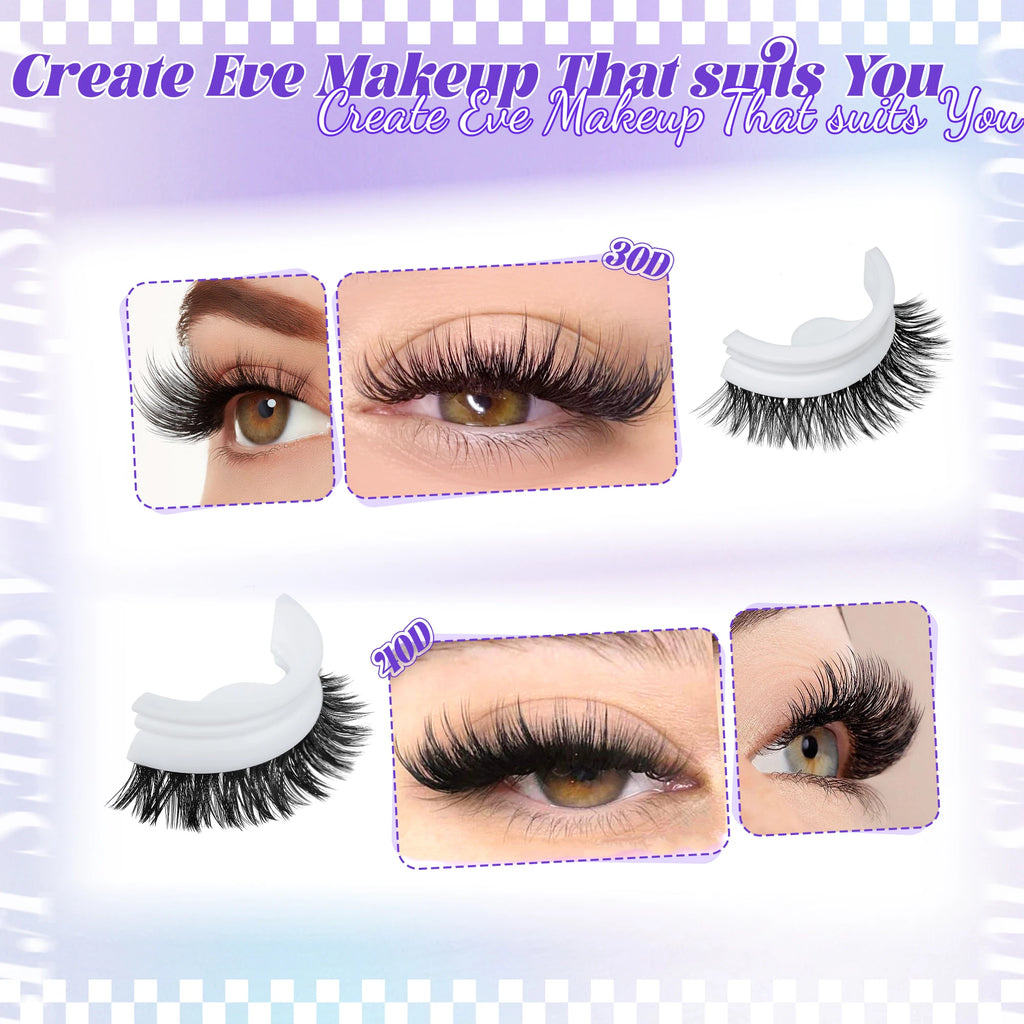 720/200pcs eyelash Extension Kit Fluffy Eyelash Extension kit with Lash Bond and Seal Lash Tweezers Thick Lash Clusters Wispy