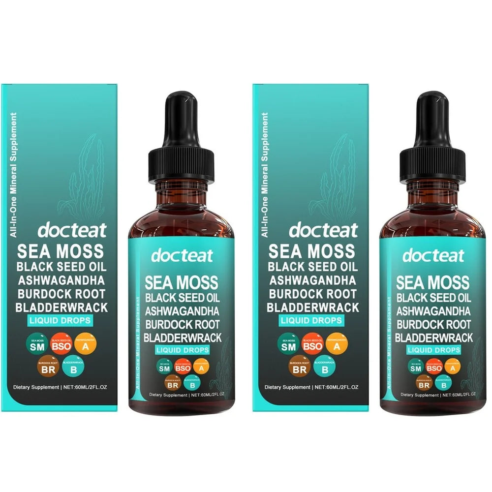 Docteat Sea Moss Liquid Drops 60ML Intestinal Health Digestion Skin Moisture Immune Support Nutritional Supplement