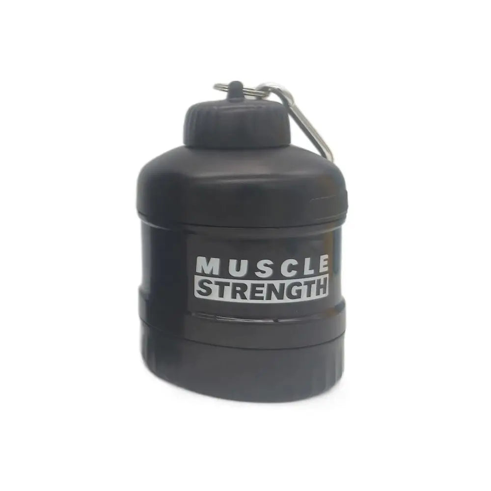 1/2/3-layer Portable Protein Powder Box with Mountaineering Buckle Funnel Powder Box Fitness Supplement Bottle Handle Layered