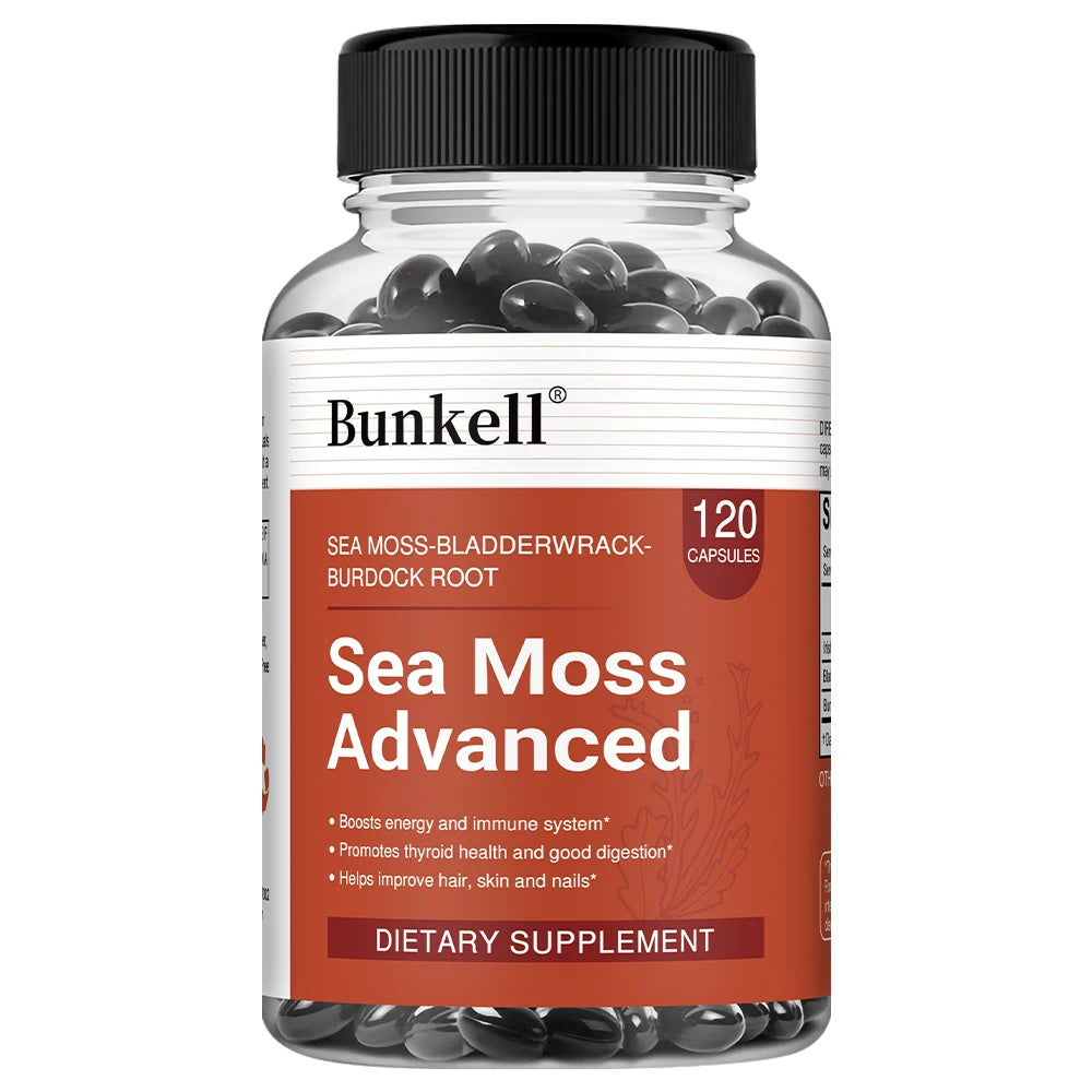 Sea Moss - Contains Bladder and Burdock Root To Support Thyroid, Intestinal Health, Digestion, Immunity, Antioxidants