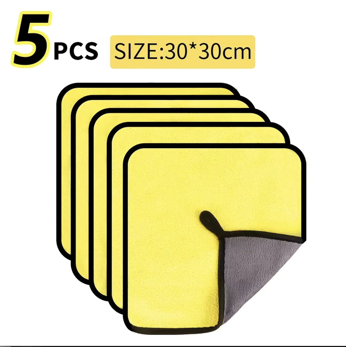 1/2/6pcs Microfiber Cleaning Towel Thicken Soft Drying Cloth Car Body Washing Towels Double Layer Clean Rags Car Accessories