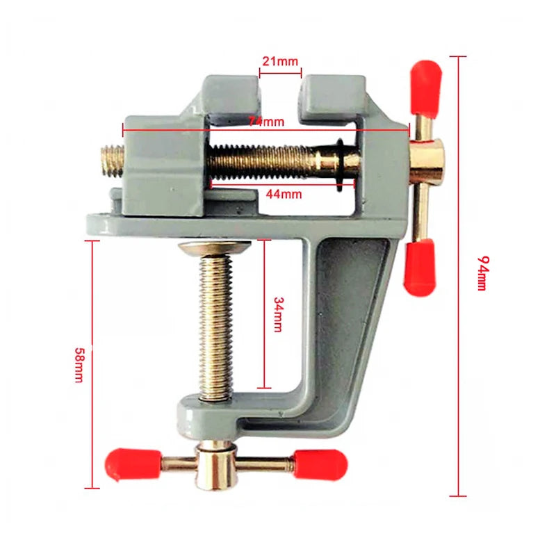 Small Jewelers Hobby  Clamp On Table Flat Pliers Tool Mini Vice Bench Vise Muliti-Funcational 3.5&quot Aluminum Miniature
