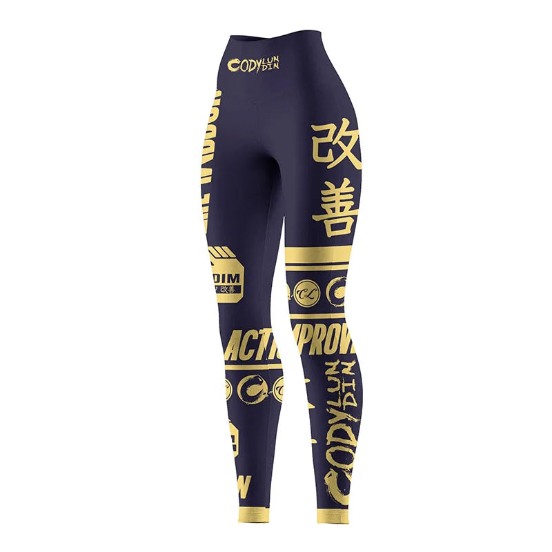Women's High Waist Compression Leggings Quick Dry High Stretch Breathable Custom Logo Yoga Pants for MMA Gym Workout Running