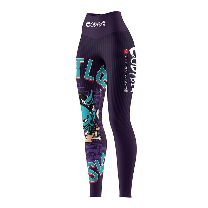 Women's High Waist Compression Leggings Quick Dry High Stretch Breathable Custom Logo Yoga Pants for MMA Gym Workout Running