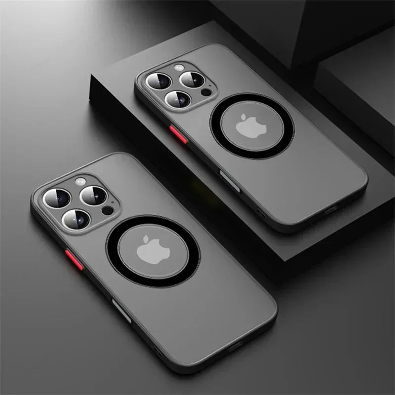 Luxury Armor Matte For Magsafe Magnetic Wireless Charging Case For iPhone 18 17 16 15 14 13 12 11Pro Max Mini Plus