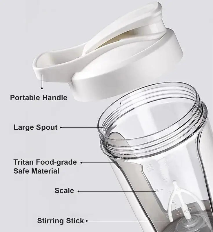 Electric Protein Shaker Bottle, Smoothies & Pre Workout, Tritan-Safe, BPA-Free, Gym Accessories, leak proof