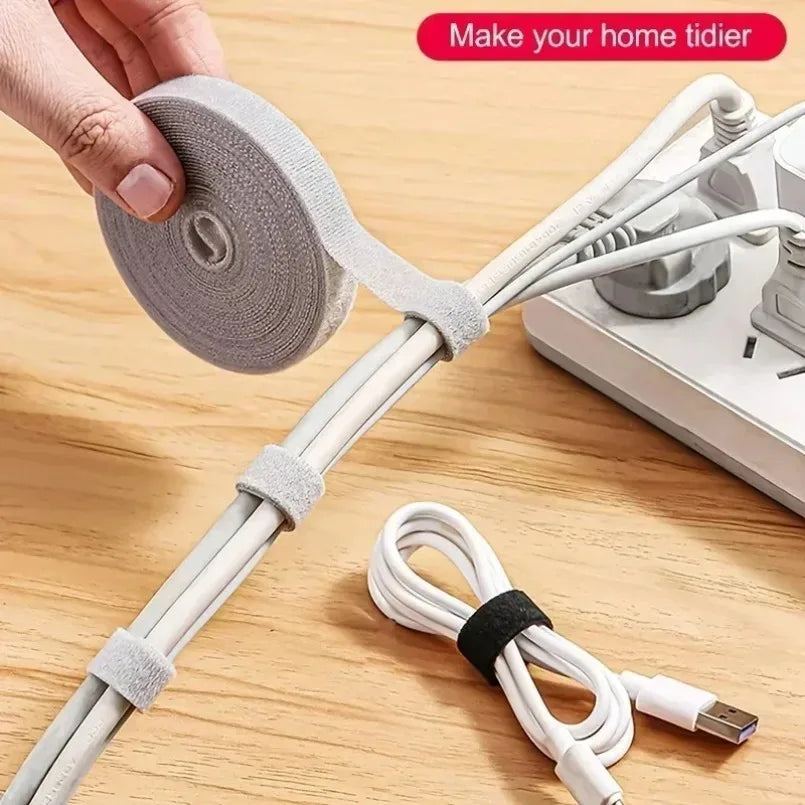 1/5M Cable Organizer Cable Management Wire Winder Tape Earphone Mouse Cord Management Ties Protector For iPhone Xiaomi Samsung