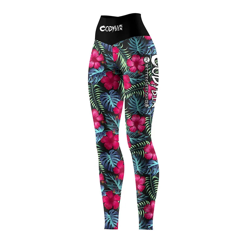 Women's High Waist Compression Leggings Quick Dry High Stretch Breathable Custom Logo Yoga Pants for MMA Gym Workout Running