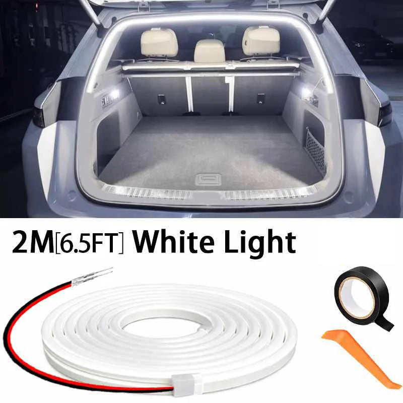 Car high brightness trunk lighting ambient light interior decoration LED wiring free automatic sensing tailgate light strip Gift