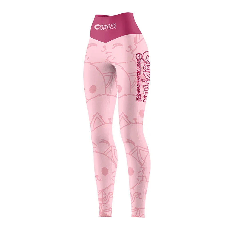 Women's High Waist Compression Leggings Quick Dry High Stretch Breathable Custom Logo Yoga Pants for MMA Gym Workout Running