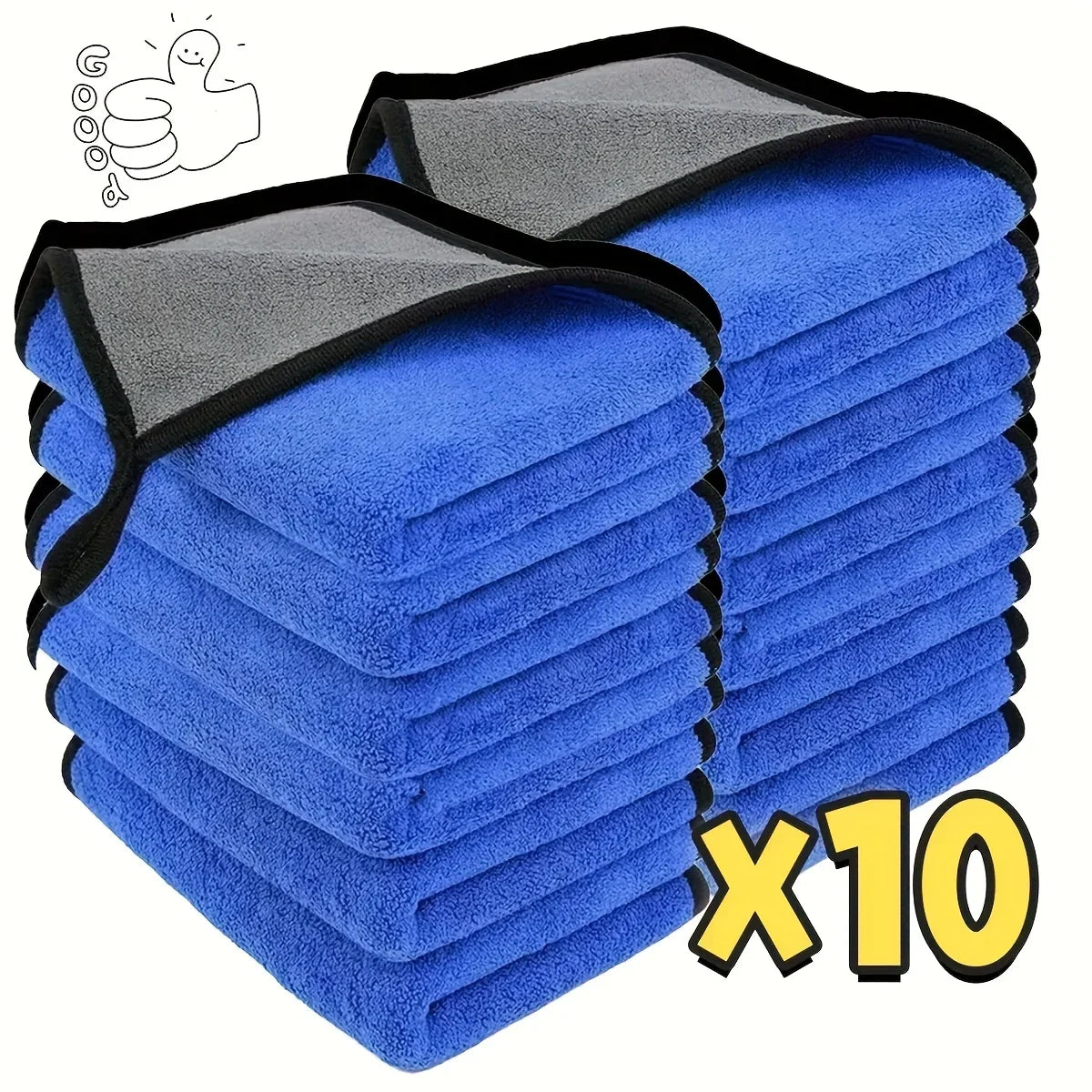 1/2/6pcs Microfiber Cleaning Towel Thicken Soft Drying Cloth Car Body Washing Towels Double Layer Clean Rags Car Accessories