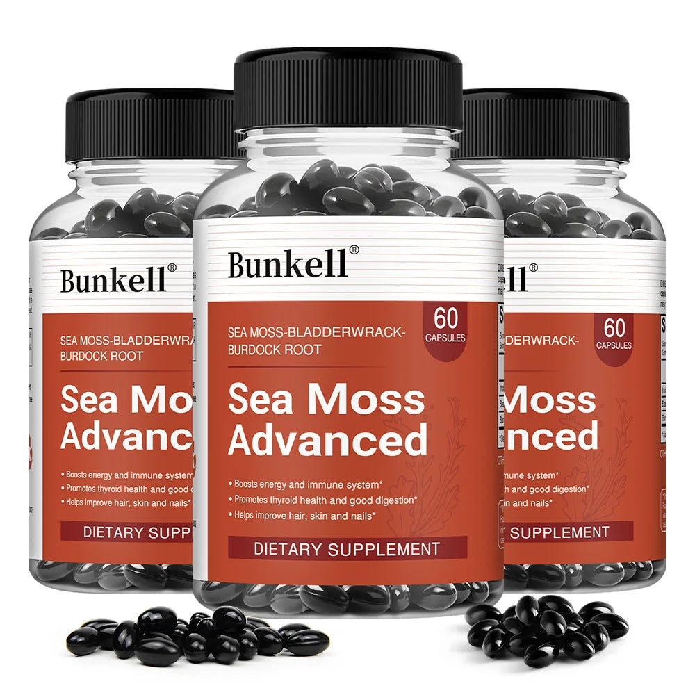 Sea Moss - Contains Bladder and Burdock Root To Support Thyroid, Intestinal Health, Digestion, Immunity, Antioxidants