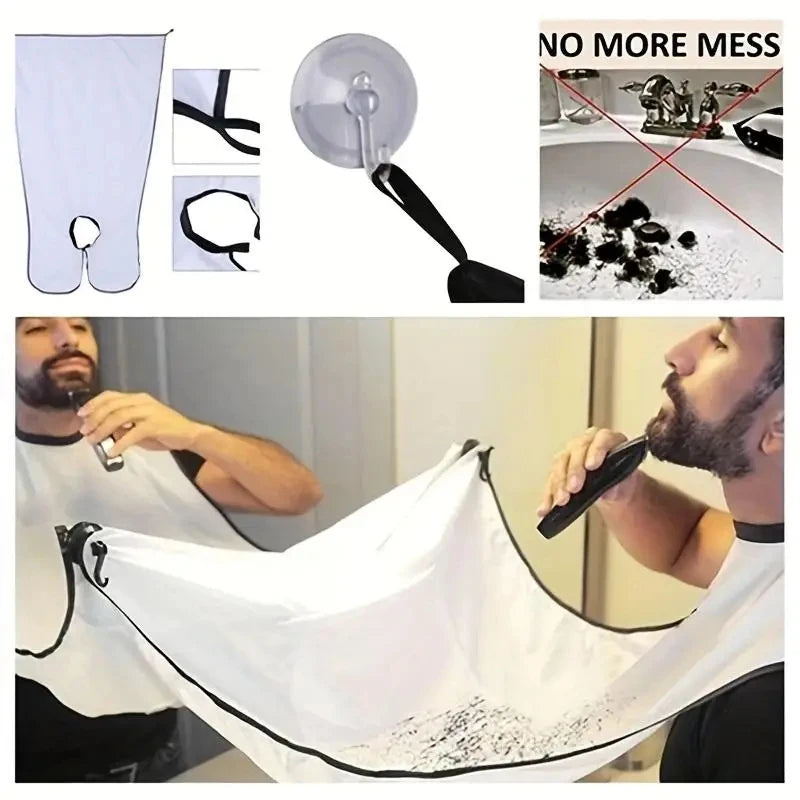 Shaving Hair Catcher Beard Bib for Men, Grooming Apron with Mirror Cover, Practical Tool for Mess-Free Clean Up