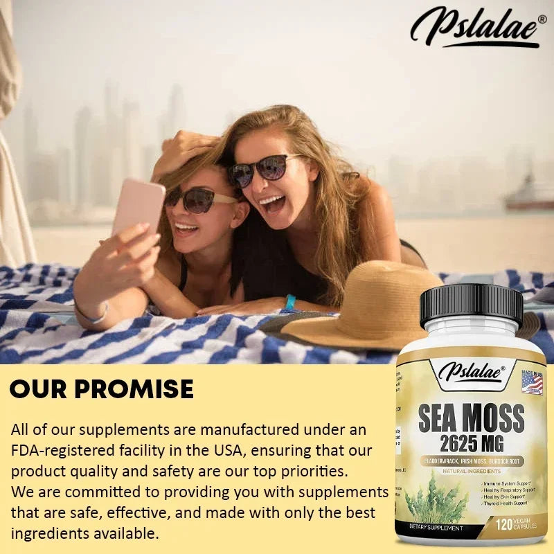 Sea Moss 2625 Mg - Boosts The Immune System, Promotes Skin and Joint Health, and Aids in Detoxification and Cleansing