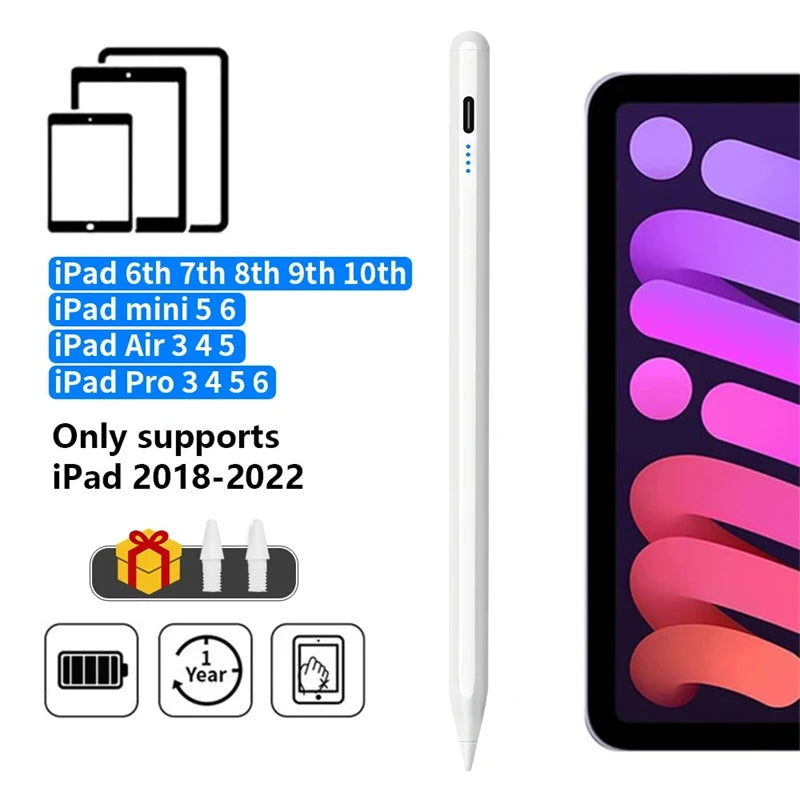 For Apple Pencil 2 Palm Rejection Power Display iPad Accessories iPad 2026 2025 2024 2019 2018 Pro 11 12.9 Air Mini Stylus Pen