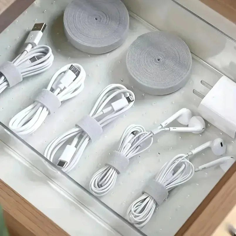 1/5M Cable Organizer Cable Management Wire Winder Tape Earphone Mouse Cord Management Ties Protector For iPhone Xiaomi Samsung
