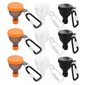 ABFU-9Pcs Protein Powder Funnel Set 50Ml Portable Mini Protein Powder Bottle Carabiner & Reinforced Cap For Workout Fitness