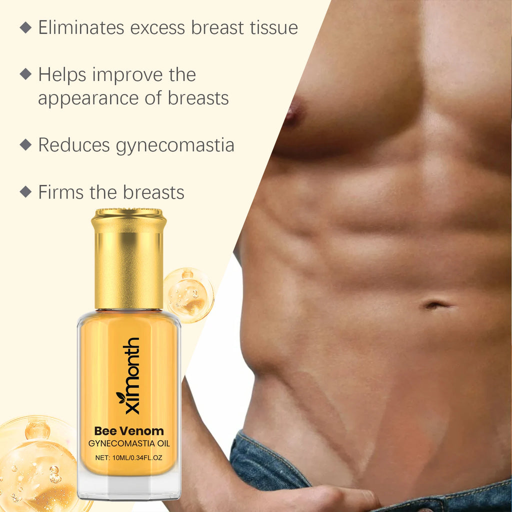 Bee Venom Men's Chest Massage Oil Firming Nourishing Care for Chest Contouring Tightening Elasticity Oil Men's Chest Skin Care