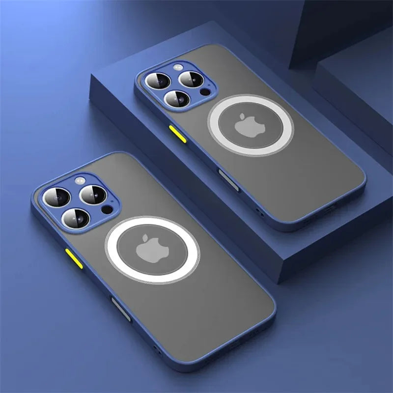 Luxury Armor Matte For Magsafe Magnetic Wireless Charging Case For iPhone 18 17 16 15 14 13 12 11Pro Max Mini Plus