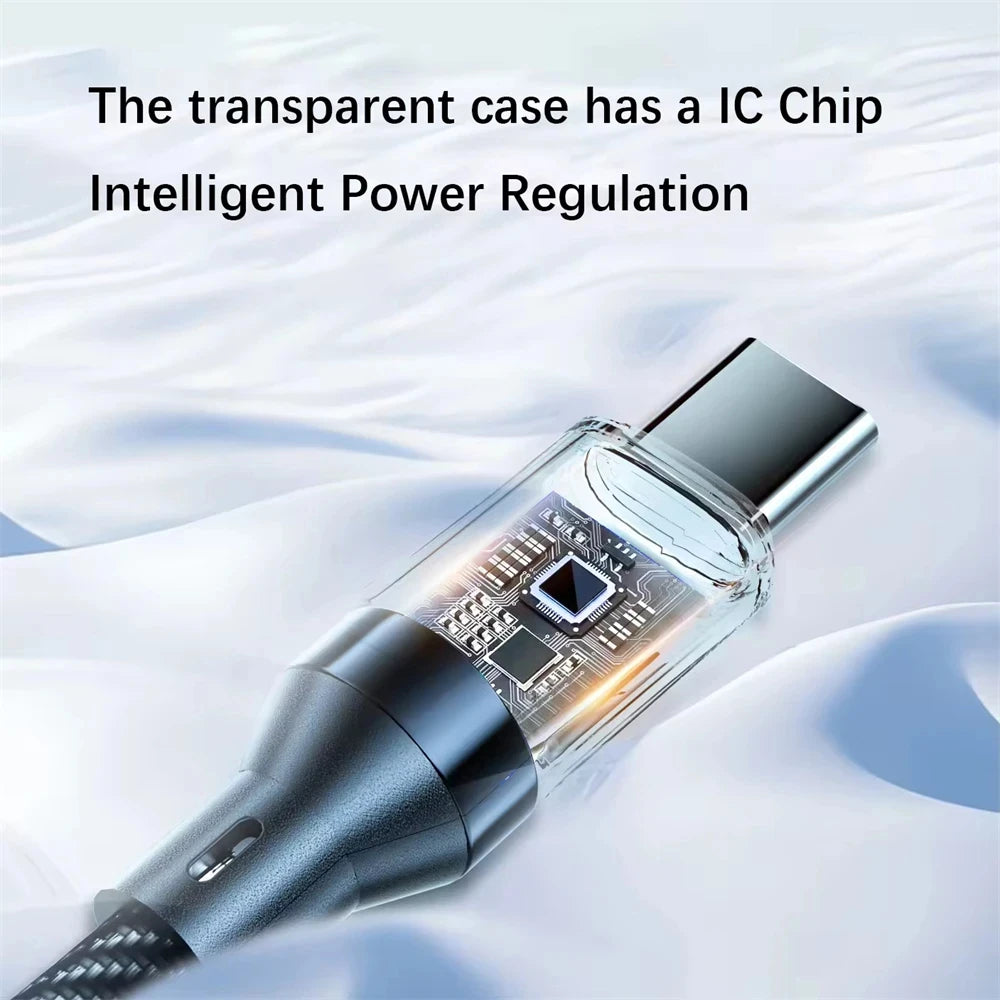 NNBILI 120W C-C and A-C Cable Phone Super Fast Charging Cable With LED Display Data Cord not for iPhone xiaomi Samsung